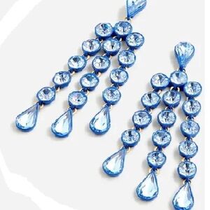J. Crew Dazzling Blue Crystal Earrings